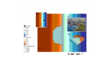 CoastalME Simulated embayment creation on an initially rectilinear coastline