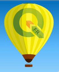 French QGIS Users days 2023 logo: a green and yellow balloon with the QGIS logo on it