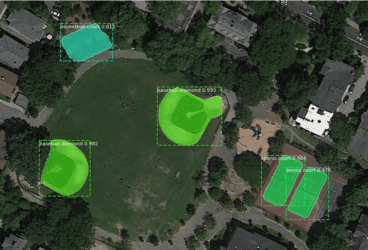 Object detection and instance segmentation of an image from the VHR-10 dataset